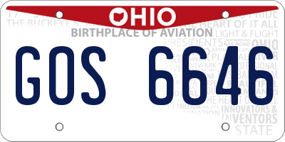 OH license plate GOS6646