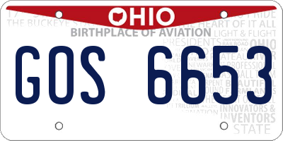 OH license plate GOS6653