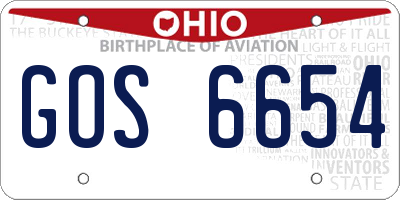 OH license plate GOS6654