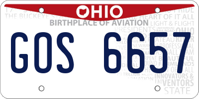 OH license plate GOS6657