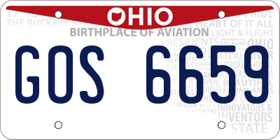 OH license plate GOS6659