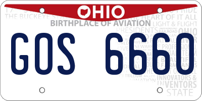 OH license plate GOS6660