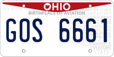 OH license plate GOS6661