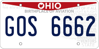 OH license plate GOS6662