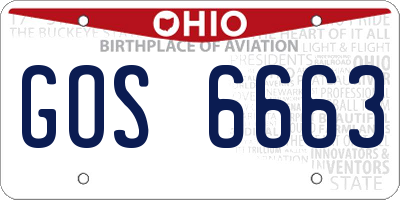 OH license plate GOS6663