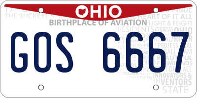 OH license plate GOS6667