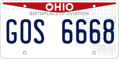 OH license plate GOS6668