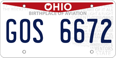 OH license plate GOS6672