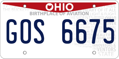 OH license plate GOS6675