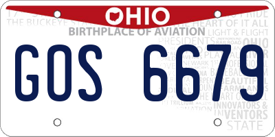 OH license plate GOS6679