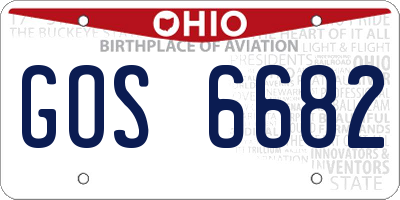 OH license plate GOS6682