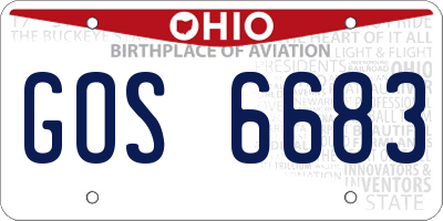OH license plate GOS6683