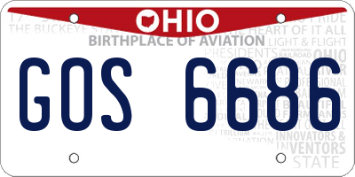 OH license plate GOS6686