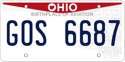 OH license plate GOS6687