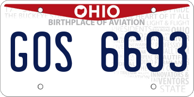 OH license plate GOS6693