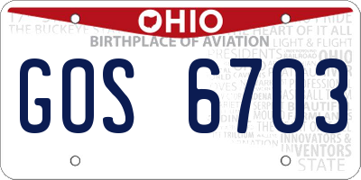 OH license plate GOS6703