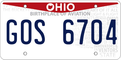 OH license plate GOS6704