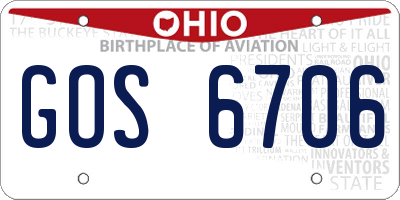 OH license plate GOS6706