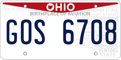 OH license plate GOS6708