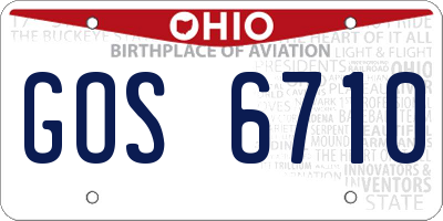 OH license plate GOS6710
