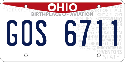 OH license plate GOS6711