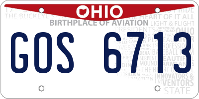 OH license plate GOS6713