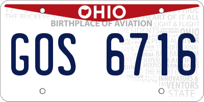 OH license plate GOS6716