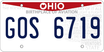 OH license plate GOS6719