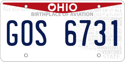 OH license plate GOS6731