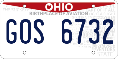 OH license plate GOS6732