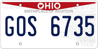 OH license plate GOS6735