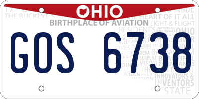 OH license plate GOS6738