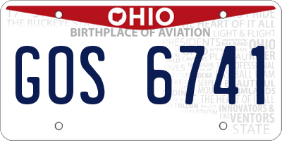 OH license plate GOS6741