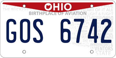 OH license plate GOS6742