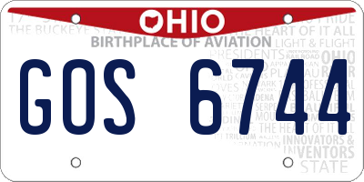 OH license plate GOS6744