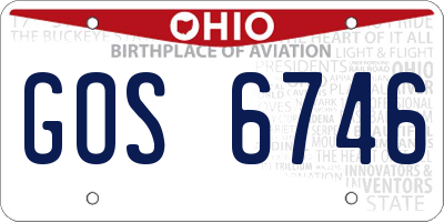 OH license plate GOS6746