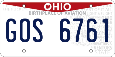 OH license plate GOS6761