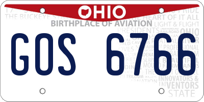 OH license plate GOS6766