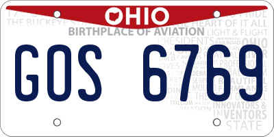 OH license plate GOS6769