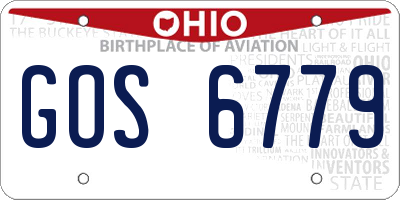 OH license plate GOS6779