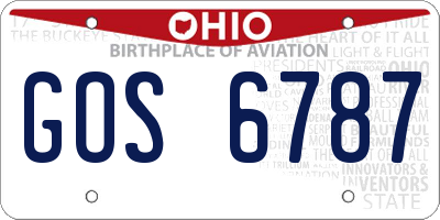 OH license plate GOS6787