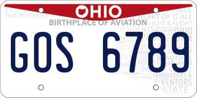 OH license plate GOS6789