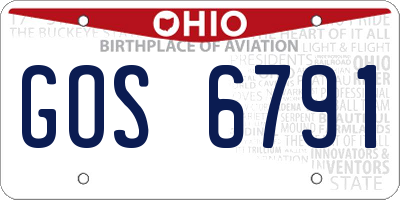 OH license plate GOS6791