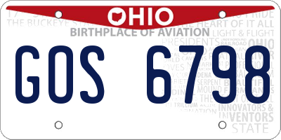 OH license plate GOS6798