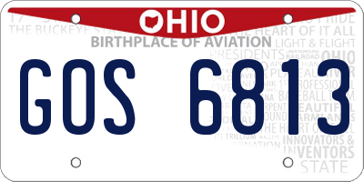 OH license plate GOS6813
