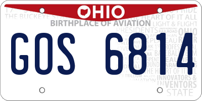 OH license plate GOS6814