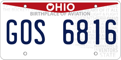 OH license plate GOS6816