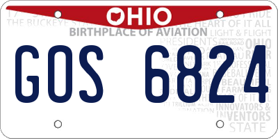OH license plate GOS6824