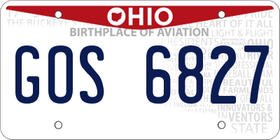 OH license plate GOS6827