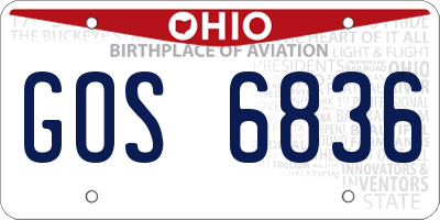 OH license plate GOS6836